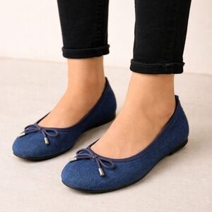 CL by Laundry Costal Minimalist Denim Comfort Ballet Flats 7M